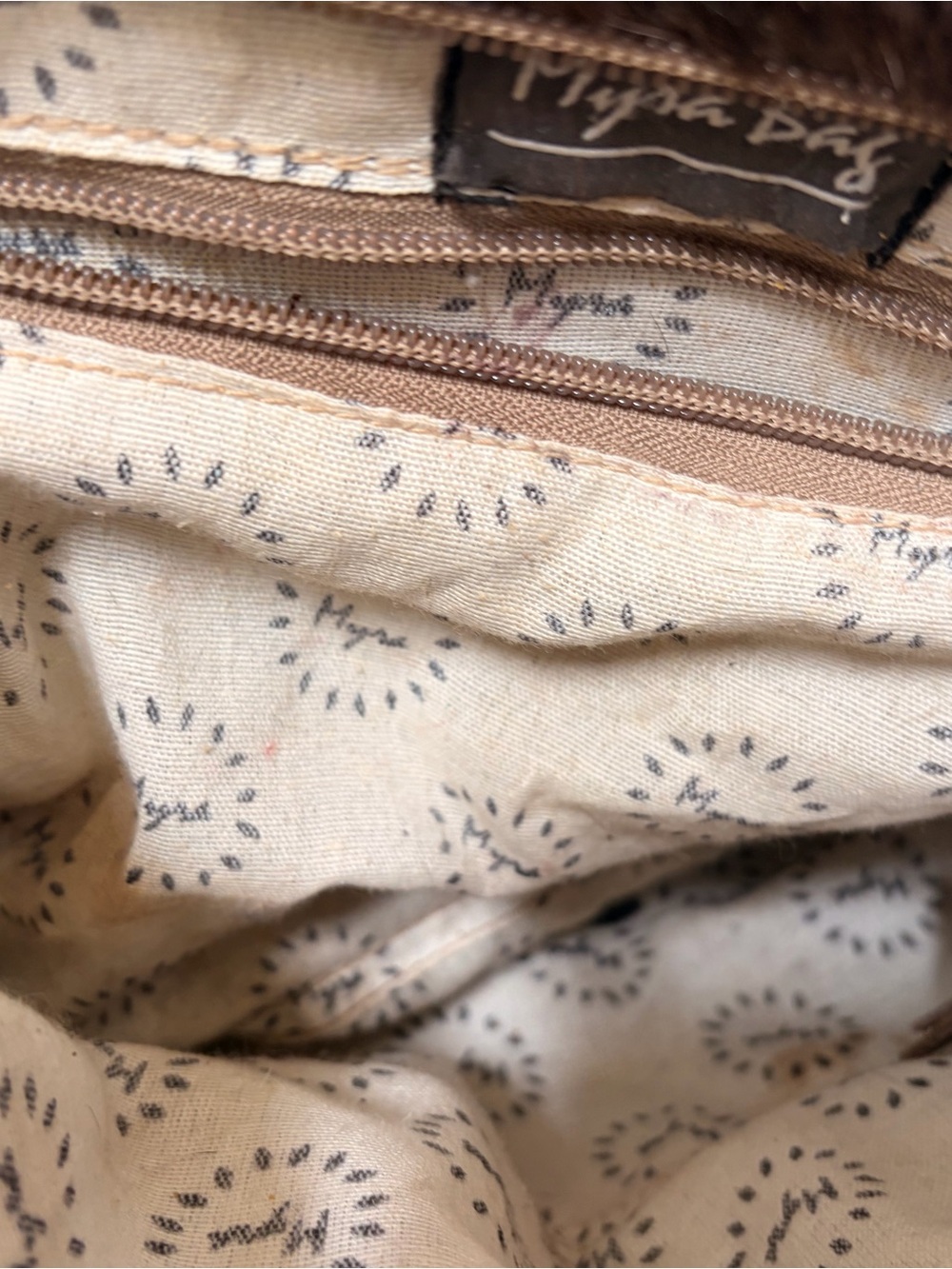 Myra Bag Brown & Cream Hair-On Hide Crossbody Bag - Picture 4 of 12